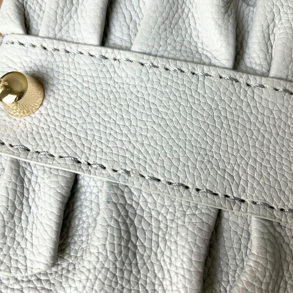 Milly Astor Ruffle Zip Clutch Bag Light Gray - Picture 6 of 9